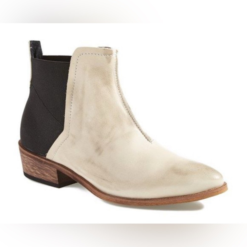 Free People Dark Horse Ankle Boot in White and Black, Size 38 (7.5-8)